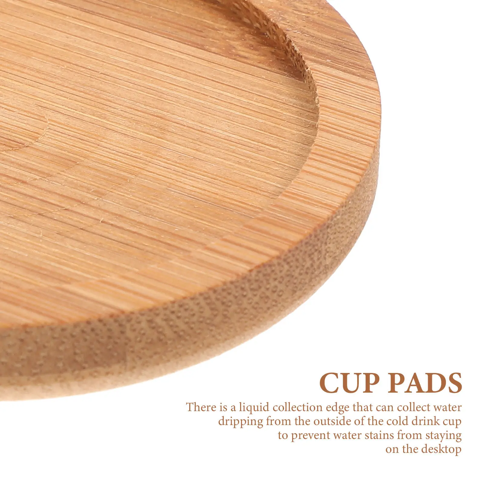 6Pcs Round Bamboo Coaster Set Cup Pads for Hot Drinks Heat Insulated Non-Slip Table Top Protector Teacup Saucer Mat