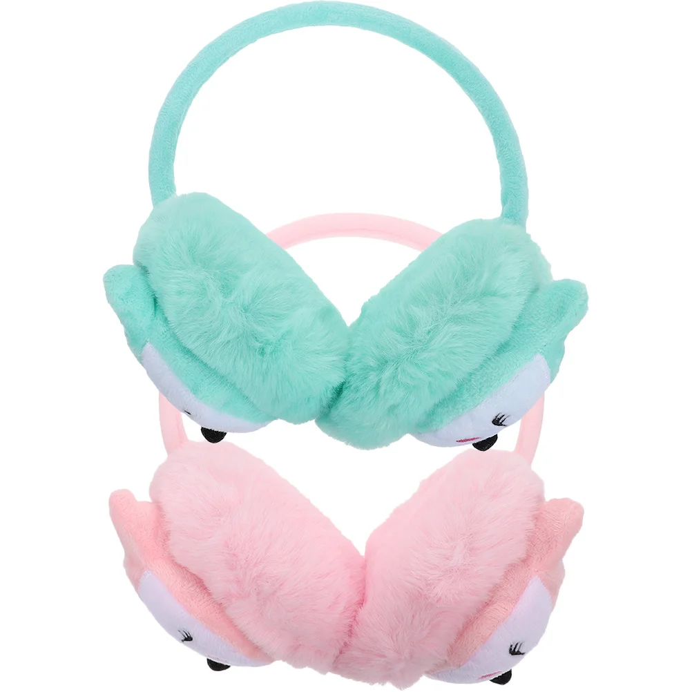 قطعتان من غطاء الأذن الشتوي الملون لتدفئة الأذن مع تصميم وجه لطيف، أغطية أذن مريحة مقاومة للرياح للنشاط #6