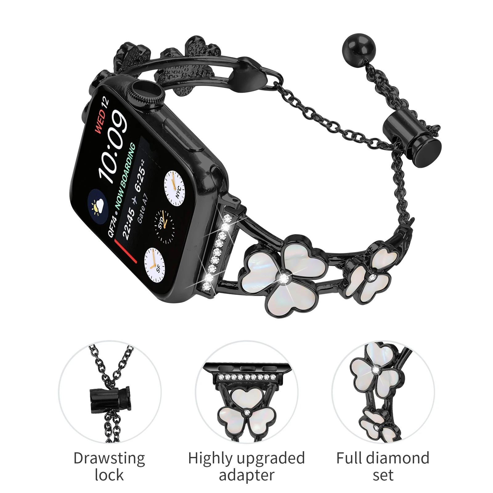 حزام الماس لسلسلة ساعات أبل 10 9 8 7 6 5 4 3 سوار امرأة IWatch Ultra 2 Band 49mm 38/40mm/41/42mm/44mm/45/46mm حزام