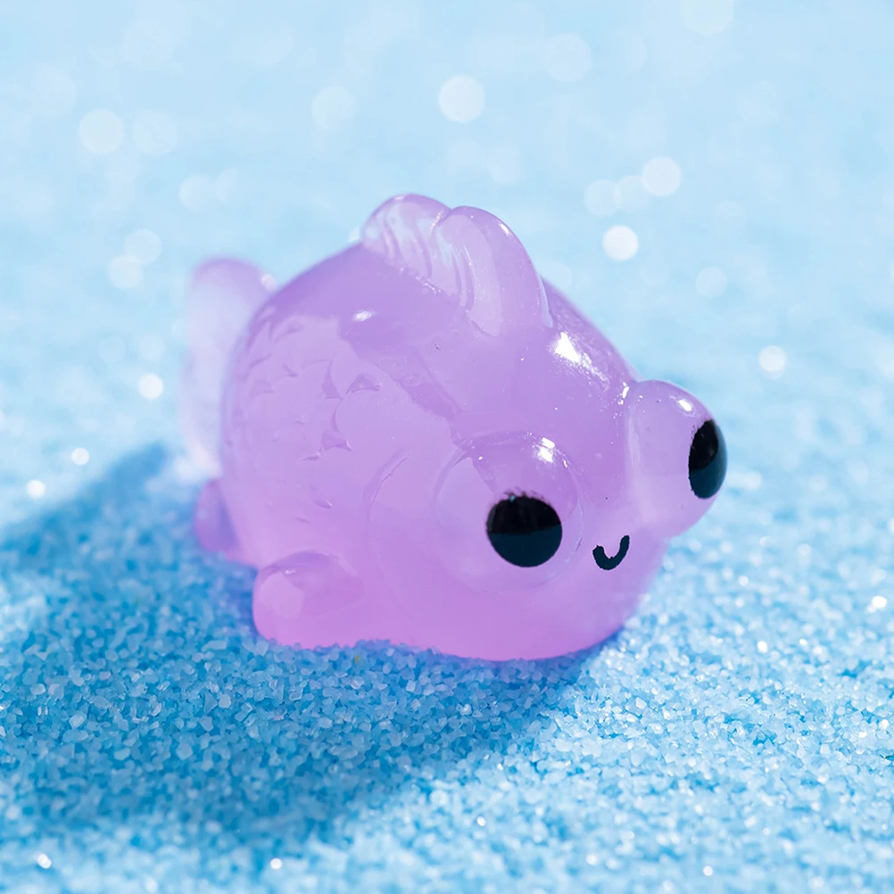 

12 Pcs Mini Resin Marine Animals Figurines Glow in Dark DIY Garden Decorations Sea Animal Charms Landscape Enhancements