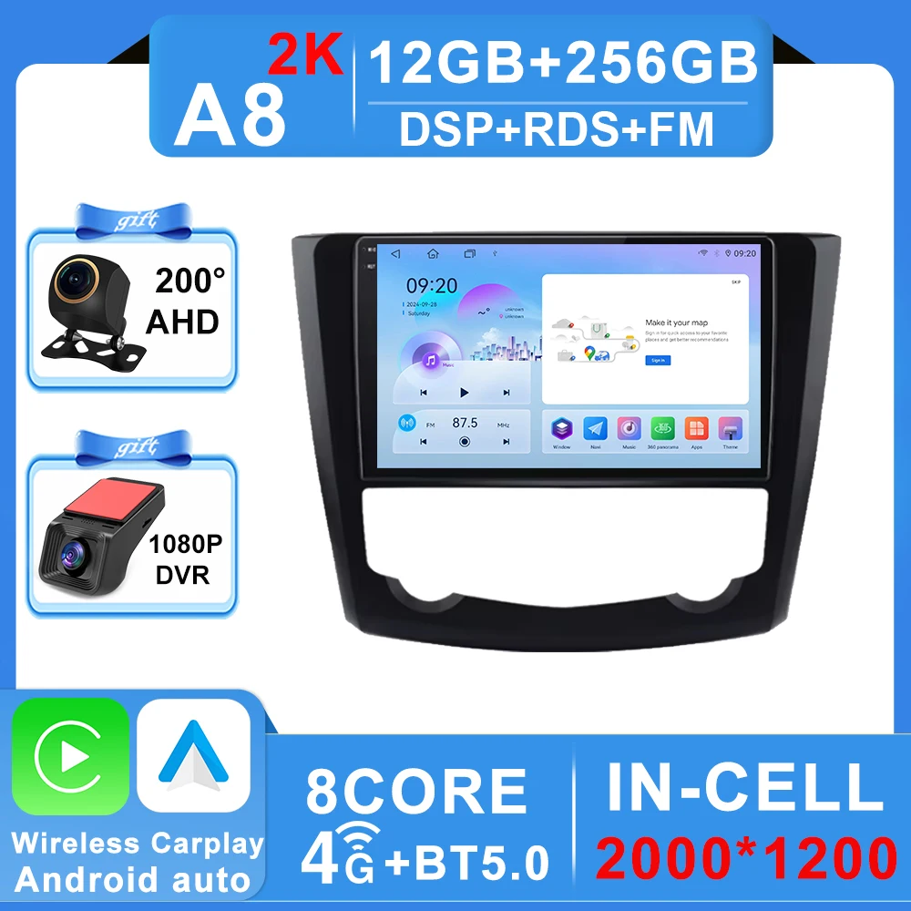 Android 16 Autoradio Voor Renault Kadjar 2015-2019 Navigatie GPS Multimedia Video Player Stereo wifi + 4G Carplay auto 2 DIN DVD