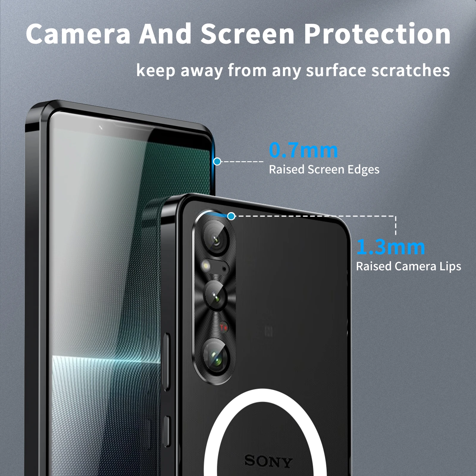 Shockproof Metal Frame Clear Case For Sony Xperia 10 IV 1 V iii 5 V Aluminum Bumper Matte Transparent Acrylic Phone Cover