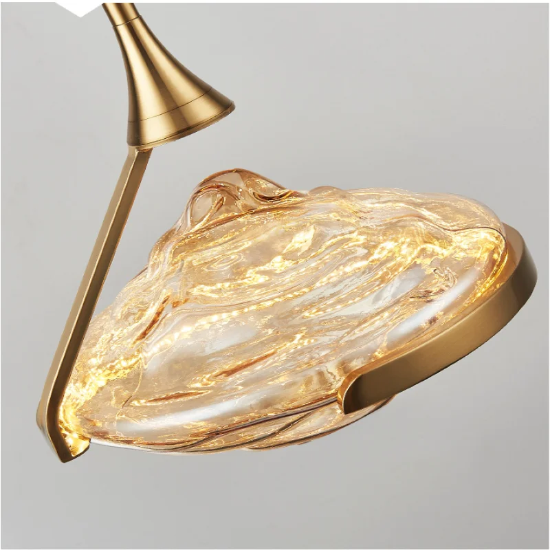 Imagem -04 - Italiano Minimalista Amber Glass Pendant Lamp Pendurado Iluminação Luxurious Iron Chandelier para Kitchen Island