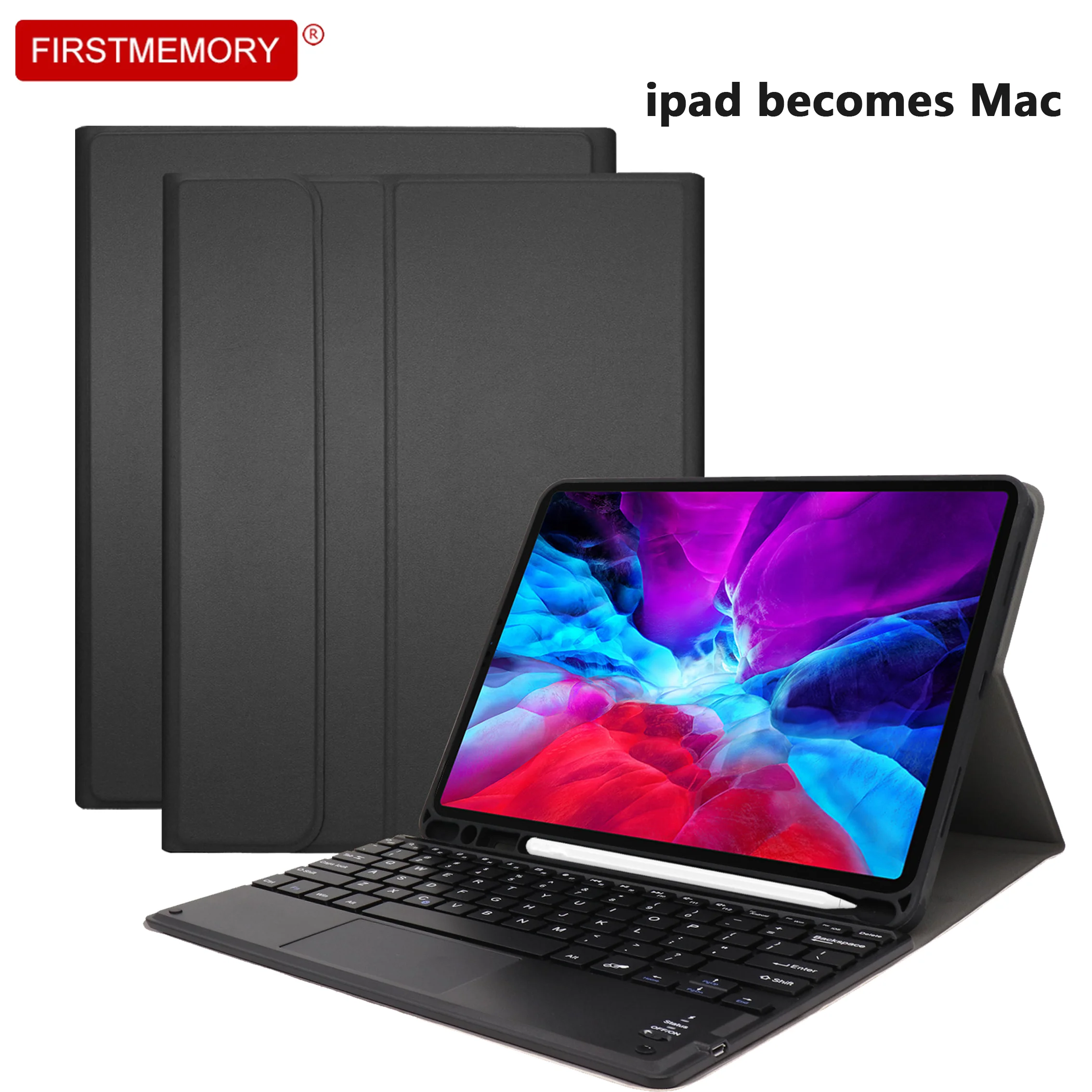 

For iPad Keyboard Case For iPad Pro 11 2020 Air4 10.9 Bluetooth Touchpad Keyboard and Leather Cover With Touch Screen Stylus Pen