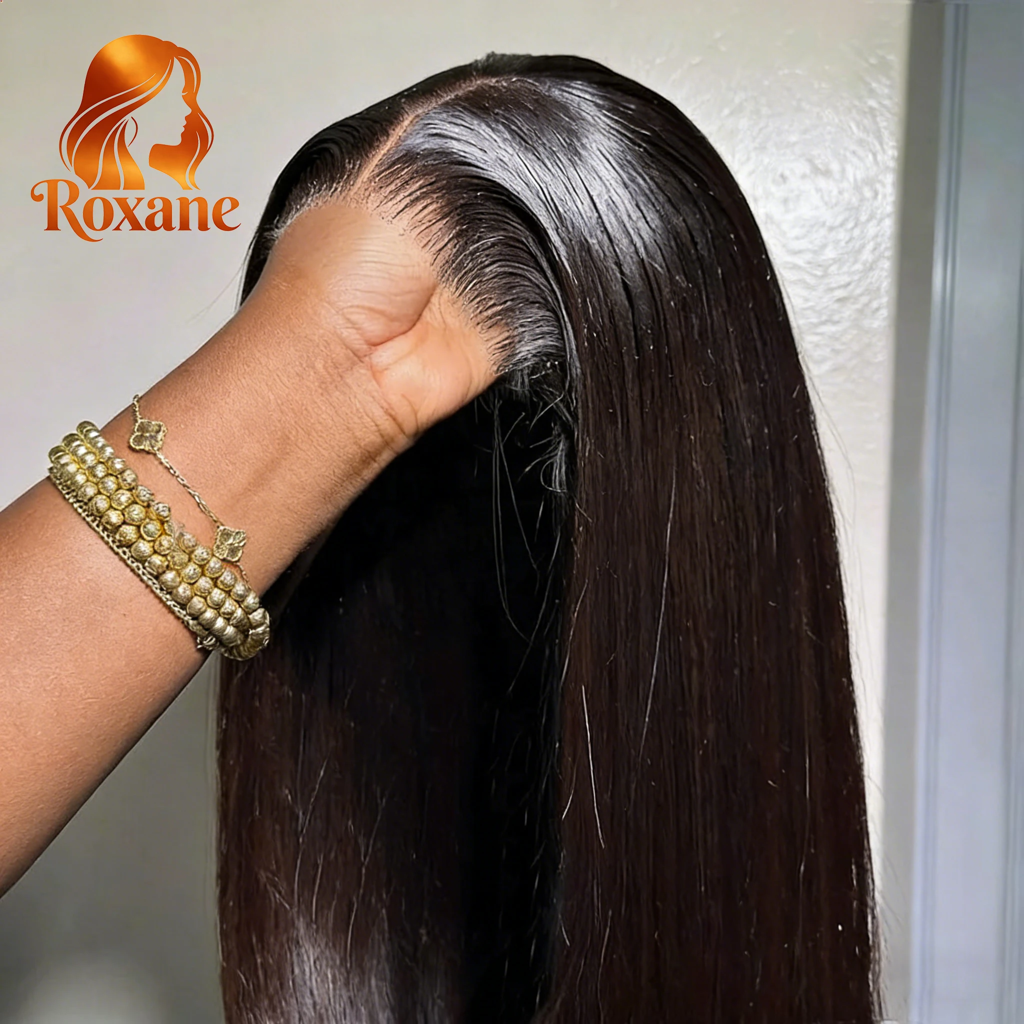 

Roxane 220Density 13x6 Bone Straight HD Lace Front Human Hair Wigs Pre Plucked 30 40 Inch 13x4 Lace Frontal Wig For Black Women