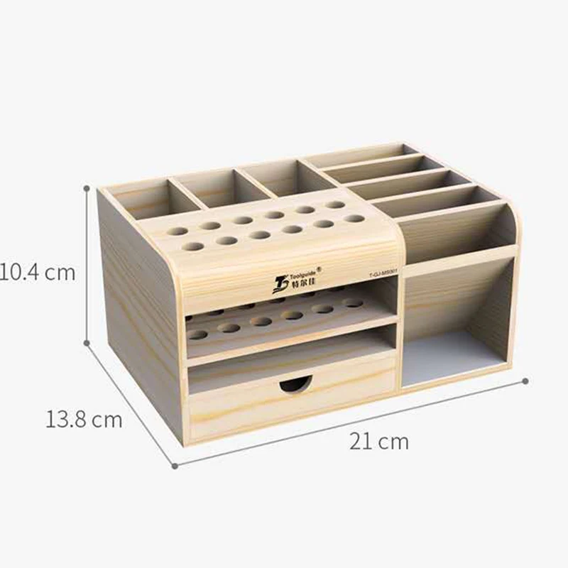 Tool Guide Wooden Storage Box Screwdriver Tweezers Holder Mobile Phone Repair Desktop Reception Tool Parts Box