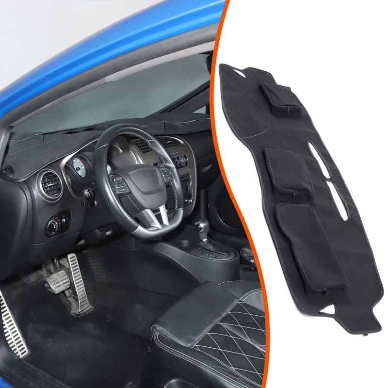 

Для Seat Leon 2008-2012 приборная панель автомобиля, защита от солнца и ультрафиолетовый коврик, аксессуары для модификации интерьера, черный, 1 шт.