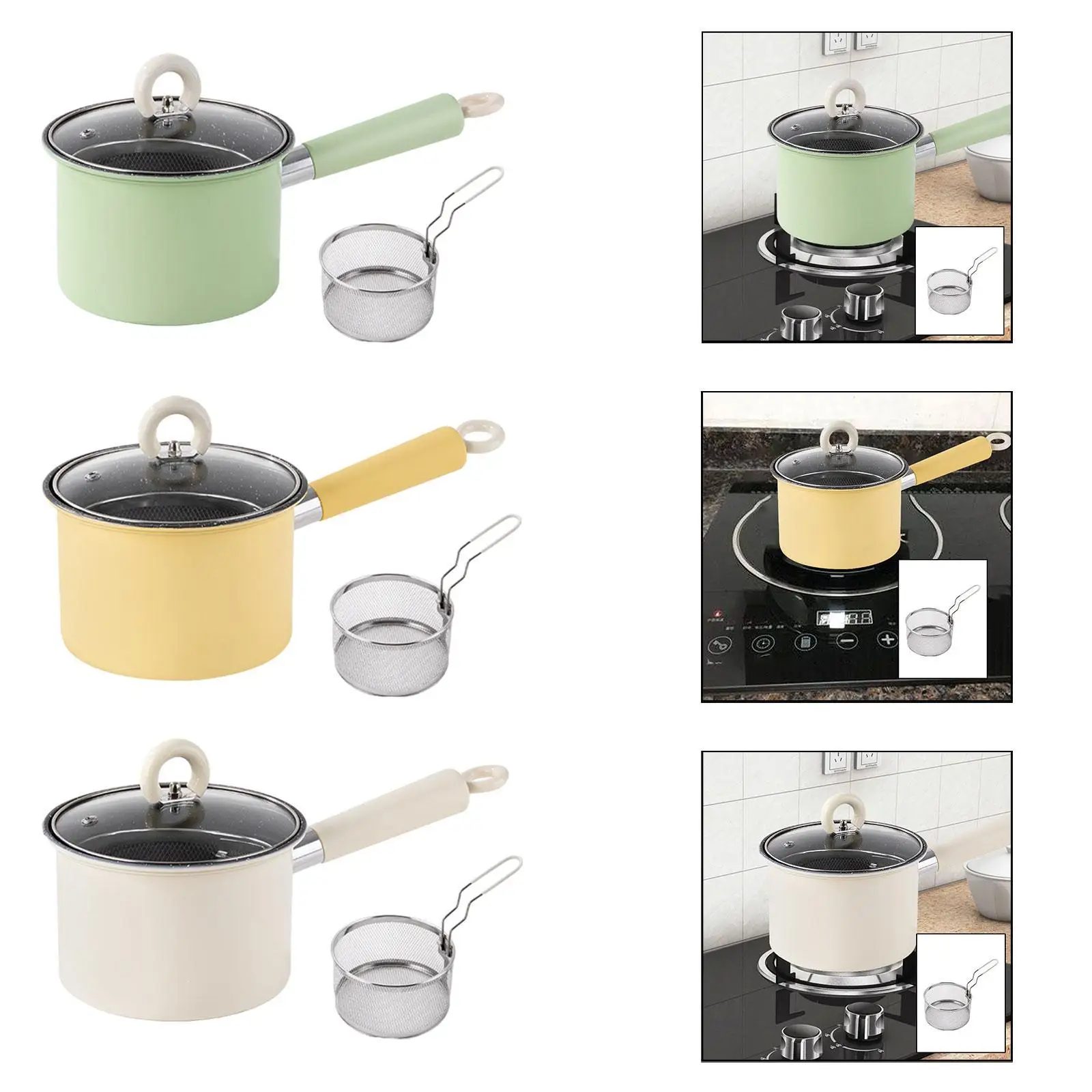 Deep Frying Pot for Most Stovetops Stockpot Saucepan Cooking Pot Fryer Pot and Lid for Camping Home Restaurant Kitchen Fish
