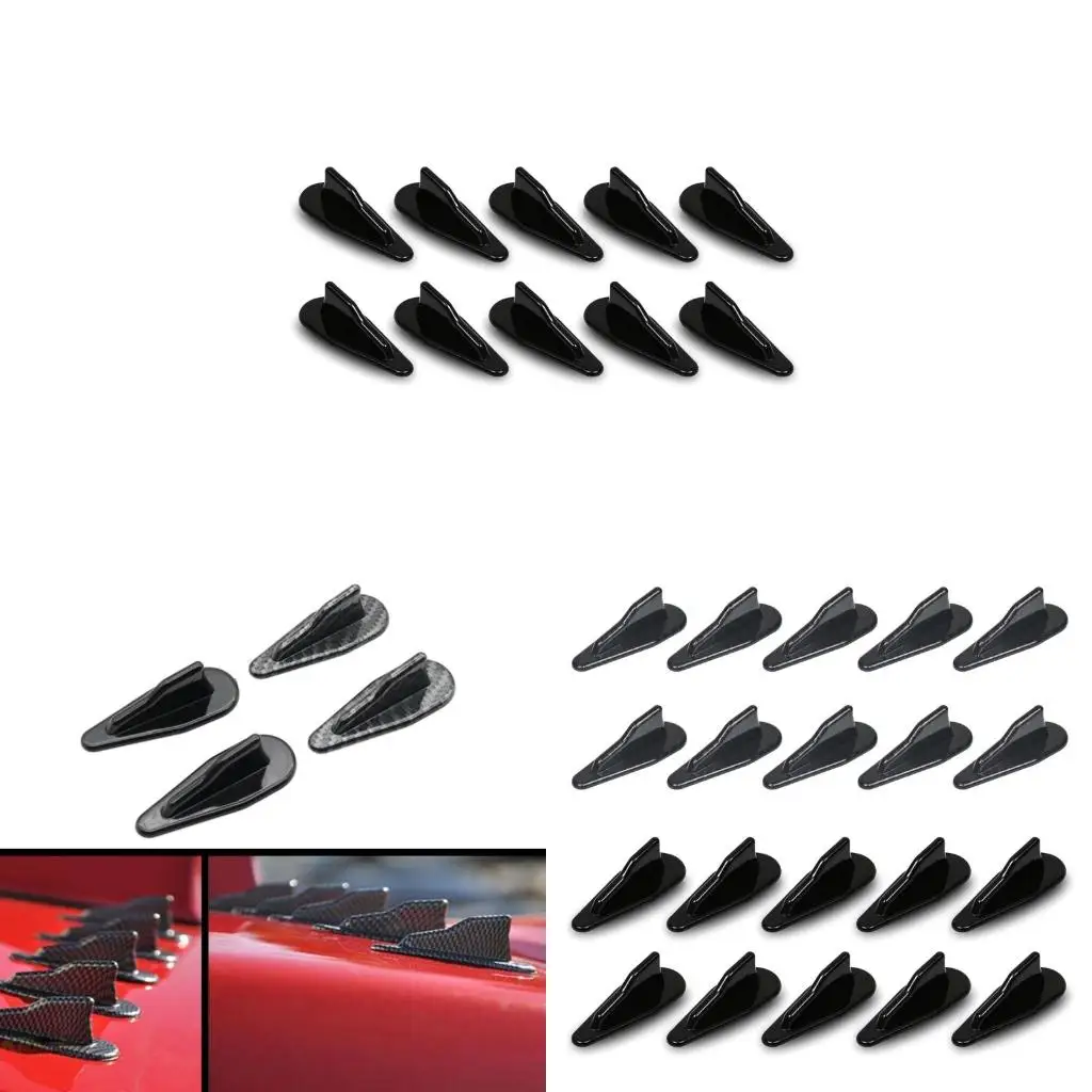  Pack of 10 Fish Fin Spoiler Universal Black Color Car Roof Fish Fin Spoiler