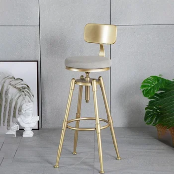 프리미엄 빈티지 바 의자, 프리미엄 골드 북유럽 비스트로 의자, 높은 편안함, 모던 가구 