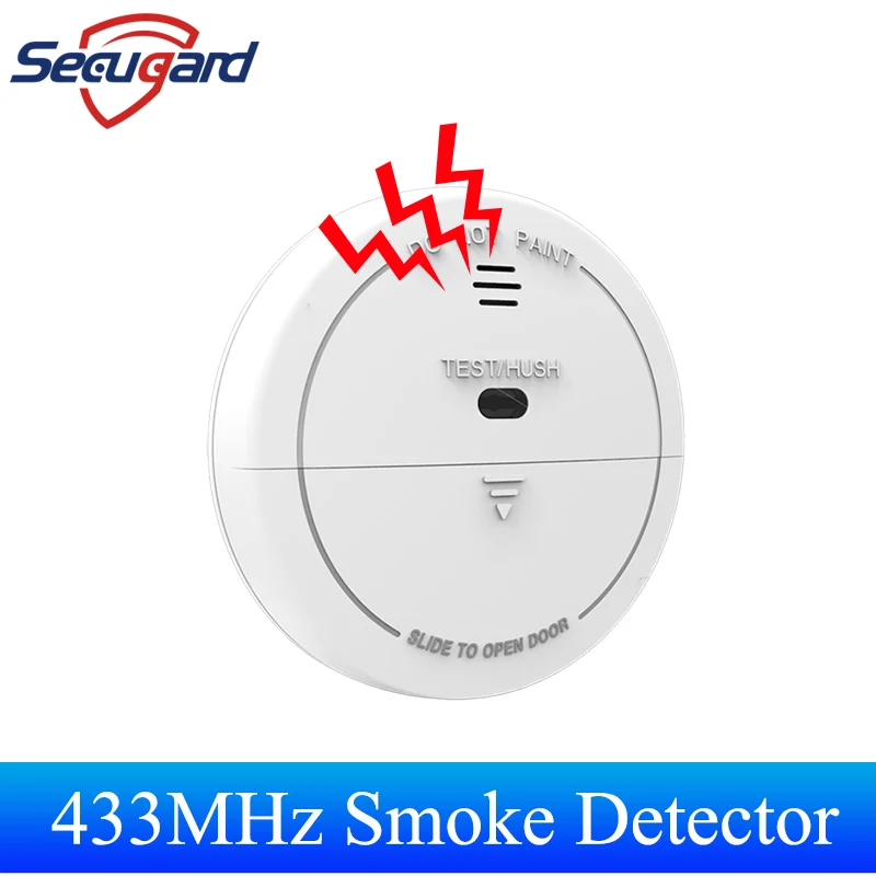 433mhz detector de fumaça sem fio sensor incêndio cigarros smok detectar para cozinha armazém sistema alarme segurança em casa inteligente