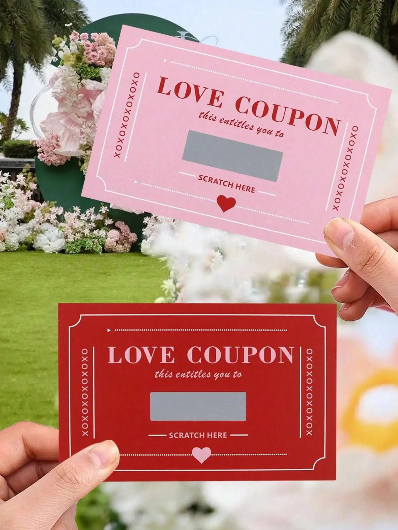 Couple Scratch Off Love Coupon Cards Set of 10/20, DIY Romantic Date Night Card for Valentine's Day, Anniversary Gift for Wife Husband