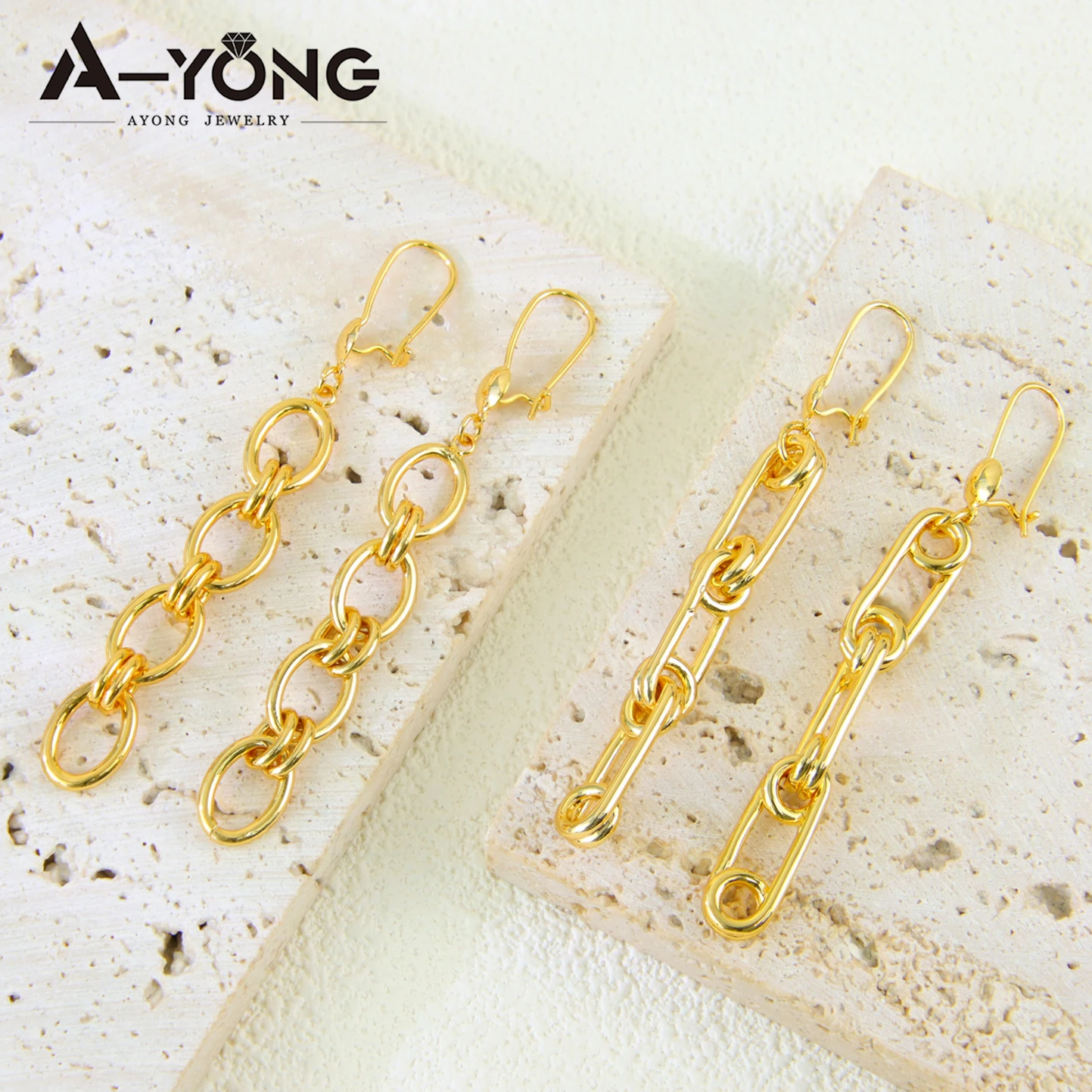 Pendientes largos chapados en oro de moda árabe, Color dorado de 21k, pendientes de gota para mujeres musulmanas, regalos de joyería para fiesta y boda nupcial de Dubái