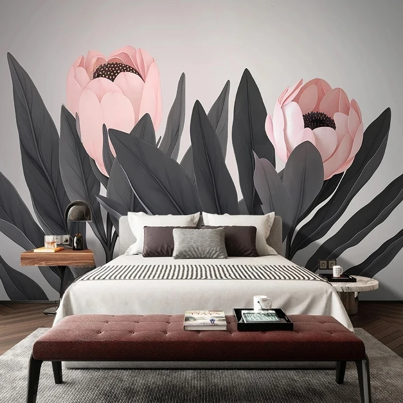 

Креативные обои на заказ, современный минималистичный цветочный фон, настенная роспись для гостиной, спальни, дивана, фото, домашний декор 3D