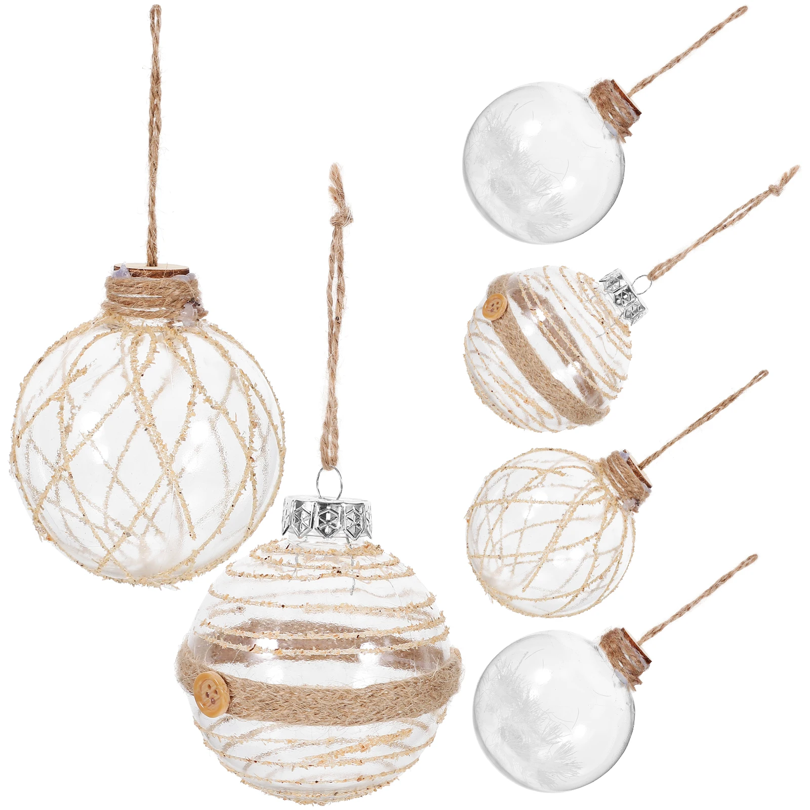 

6Pcs Xmas Hanging Adornment Clear Christmas Baubles Tree Decoration Pendant for Festive Joy Photos Clear Christmas Baubles