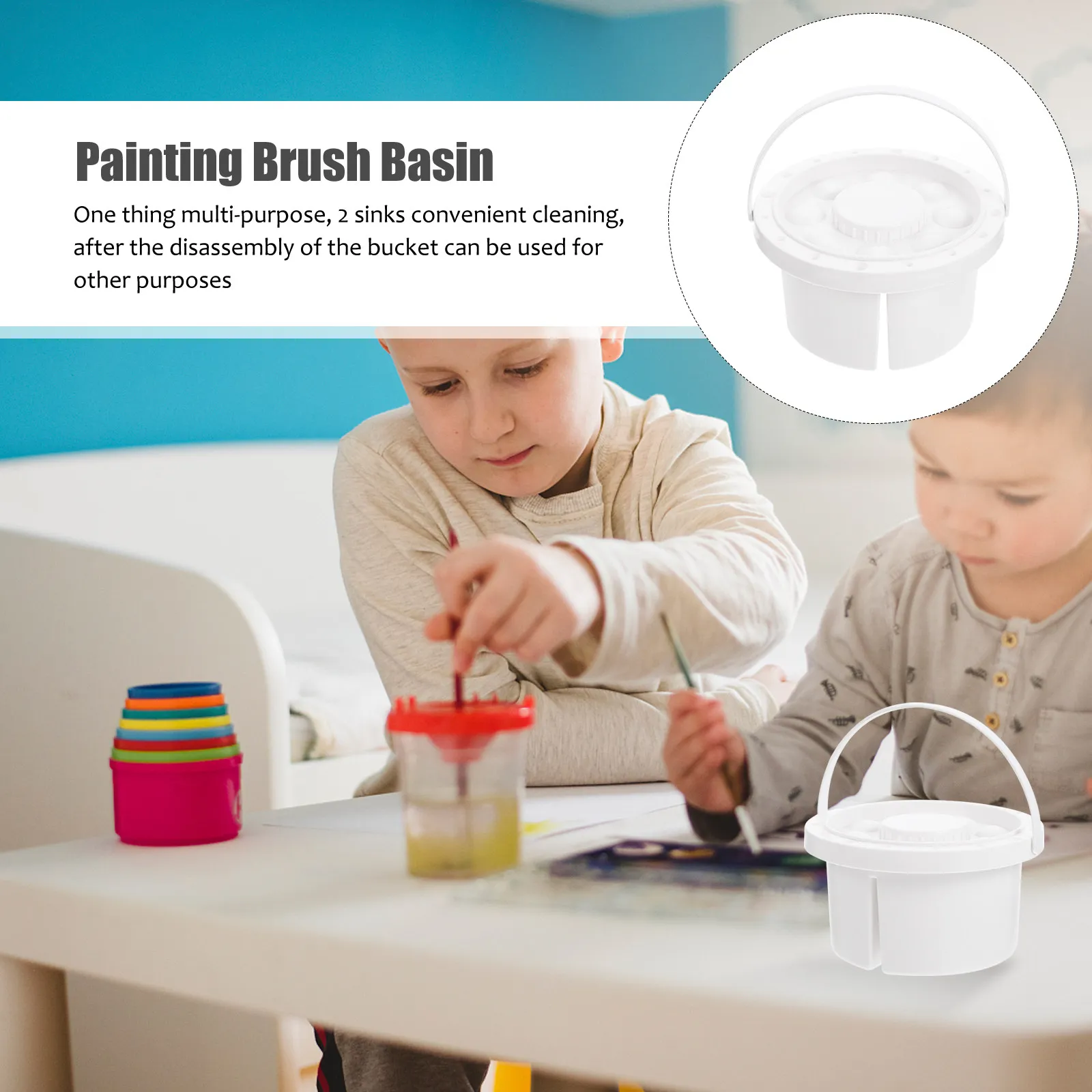 

Многофункциональный пластиковый контейнер для мытья кистей художника, ведро для очистки кистей, емкость для хранения принадлежностей художника