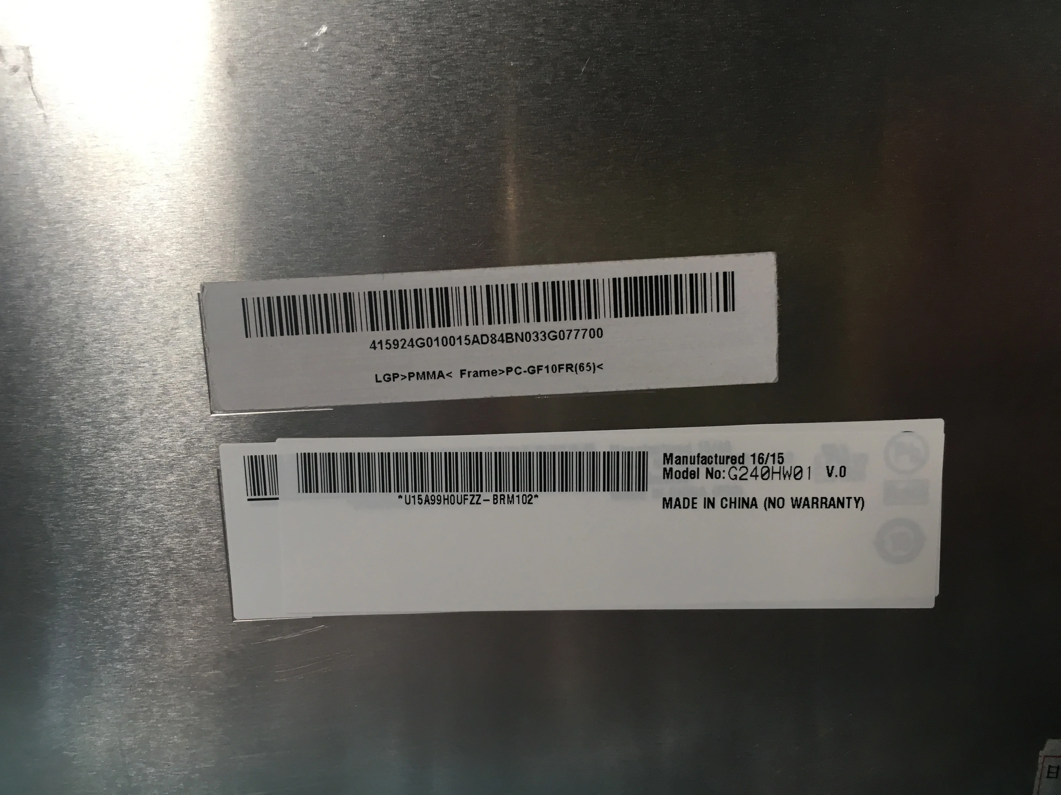 Panel Lcd G240HW01 V.0 de 24 pulgadas