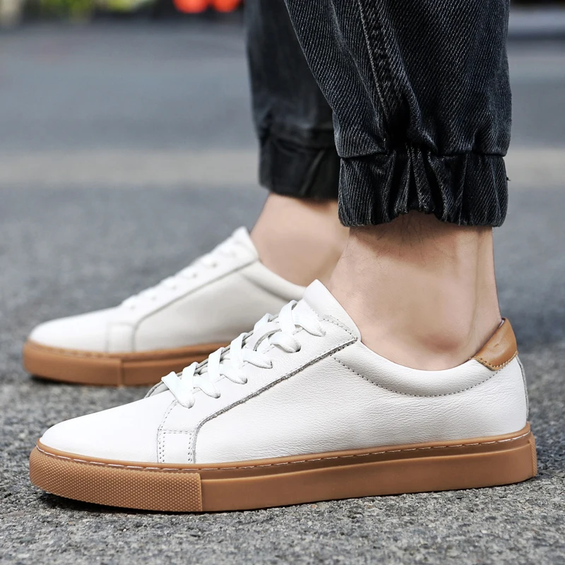 2024 New Comfortable Men's Skateboarding Leather Sports Leisure Fashion Shoes Trendy Flat Top High Quality Plus Size 48 49 50