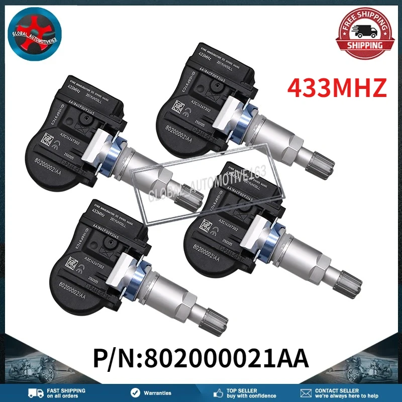 

TPMS Sensor Tire Pressure Monitor Sensor 433 Mhz 802000021AA For Chery E3 COWIN X5 EXEED LX Geely Emgrand GL SINOGOLD Junxing