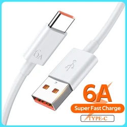QNTAK 66W 6A USB 충전기 1M/1.5M/2M 타입 C 고속 충전 케이블 슈퍼 USB C 고속 충전기 코드 데이터 케이블