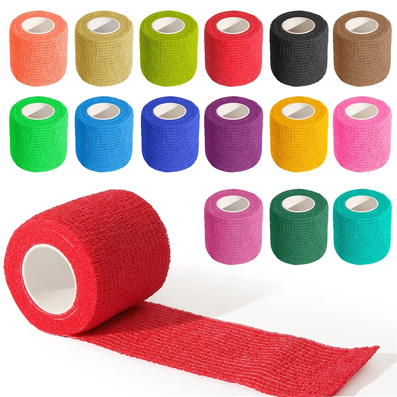 Solid Color Sport Self Adhesive Elastic Bandage Wrap Tape Elastoplast For Knee Support Pads Finger Ankle Palm Shoulder 5cmx4.5m