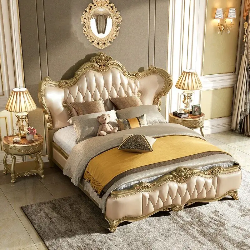 Lazy Ergonomic Bed Bedroom Beauty Safe Unique Postmodern Sleeping European Bed Craft Minimalist Bedroom Cama Home Furniture