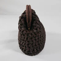 Fashion Straw Clip Shell Clutch Bag for Women Designer Paper Woven Handbags Casual vintage Handmade Summer Beach Bag 2025 - Image 3