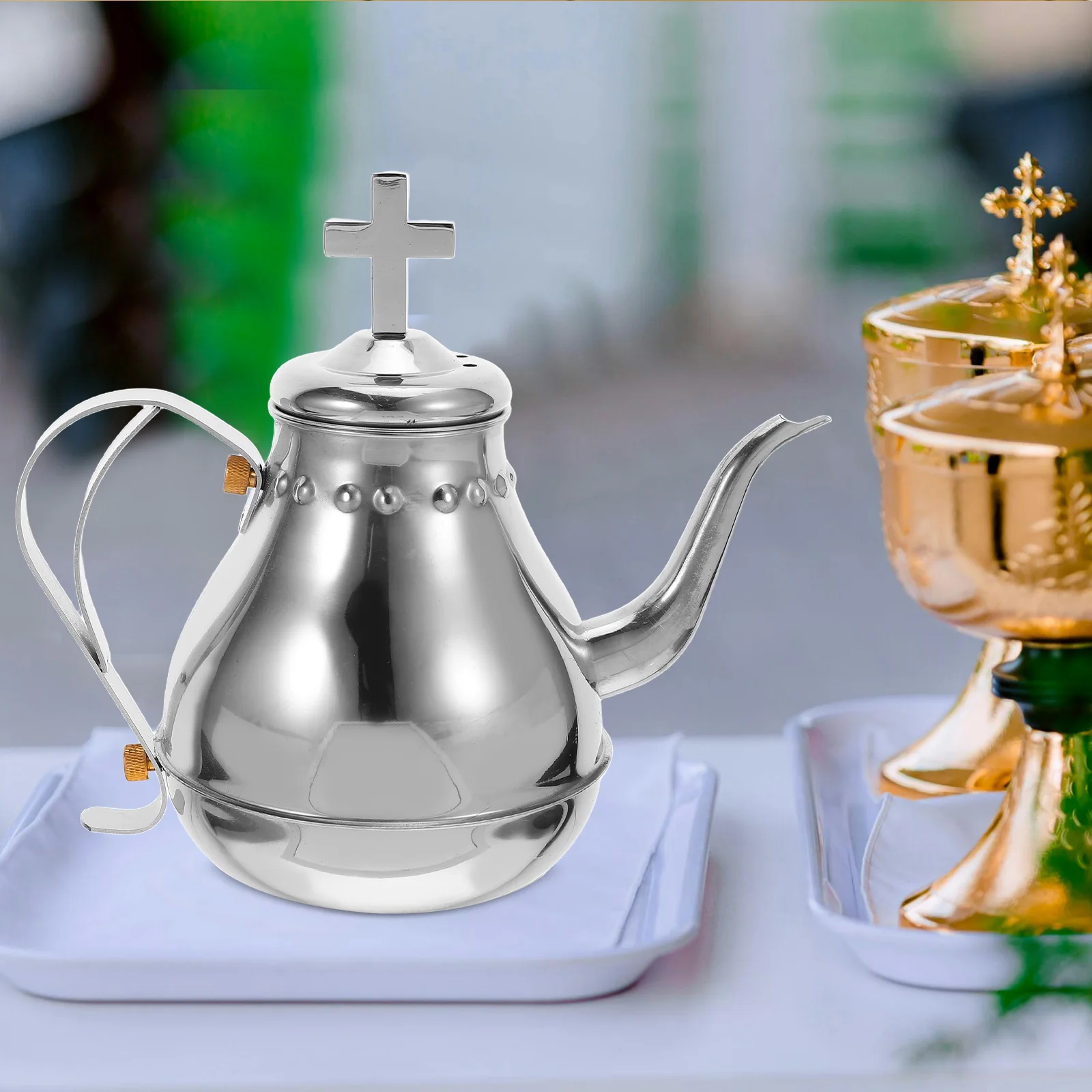 

Принадлежности для причастия, серебряный чайник из нержавеющей стали, винтажный домашний чайник, заварочный стальной металлический ресторан