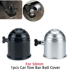 Car Tow Ball Cover Towing With Screw 1pcs Plastic Protector Ships 50mm Black/Silver Caravan Hitch Lockable Key
