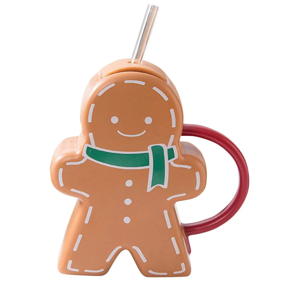 

Festival Gingerbread Man Water Mug Lovely Ceramic Drink Cup for Tea Latte Milk Juice Home Bakery Coffee Shop Use
