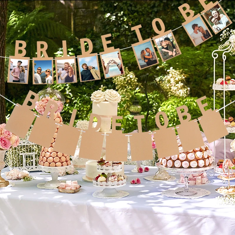 1pc Bride To Be Photo Banner Bachelorette Hen Party Garland Flags For Wedding  Bridal Shower Engagement Party Hanging Decoration