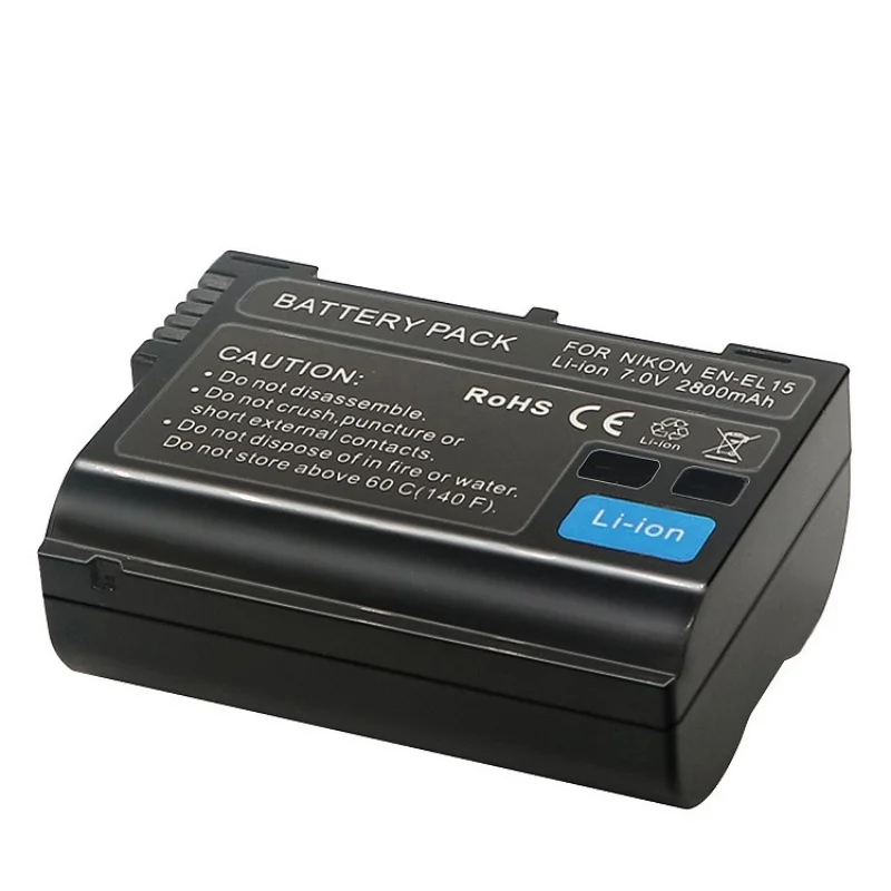 EN-EL15 2800mAh Camera Battery Suitable for Nikon Camera D7000 D7100 D610 D750 D800 D7200 Large Capacity Lithium Battery