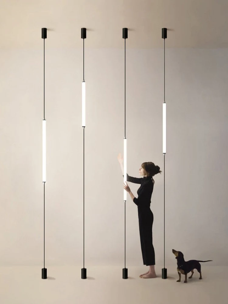 

Ltalian Designer Bedroom Bedside Floor Lamp Minimalist LED Long Line Lamp Hotel Living Room Decoration Creative Floor Light