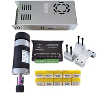 DC 500W 48V Brushless Spindle Kit, 12000RPM High Speed CNC Motor  ER11 or ER16 Collet, 55MM Clamp, Screws & 48V Driver+10.5A PSU