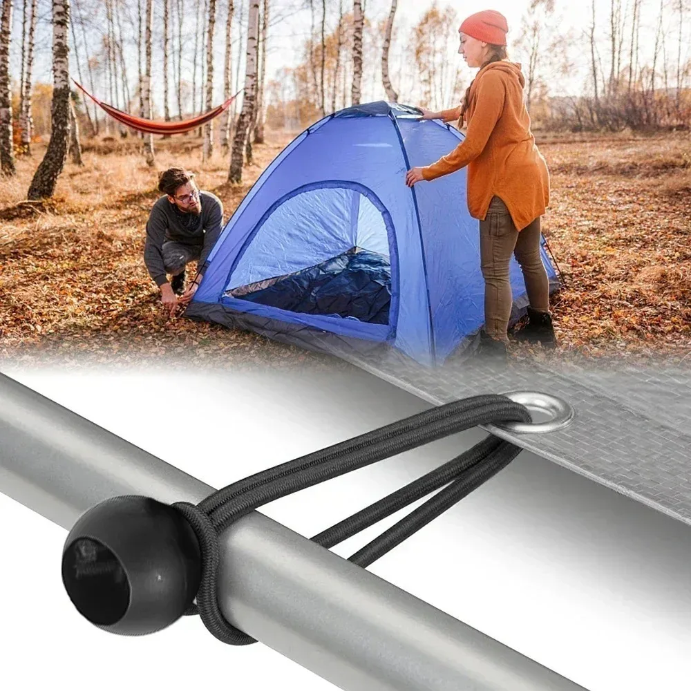 10 قطعة عالية الجودة الأسود بنجي الكرة الحبل حبل 10-30 سنتيمتر متعددة الأغراض القماش المشمع تحديد أداة دائم المظلة بنجي الحبال #5