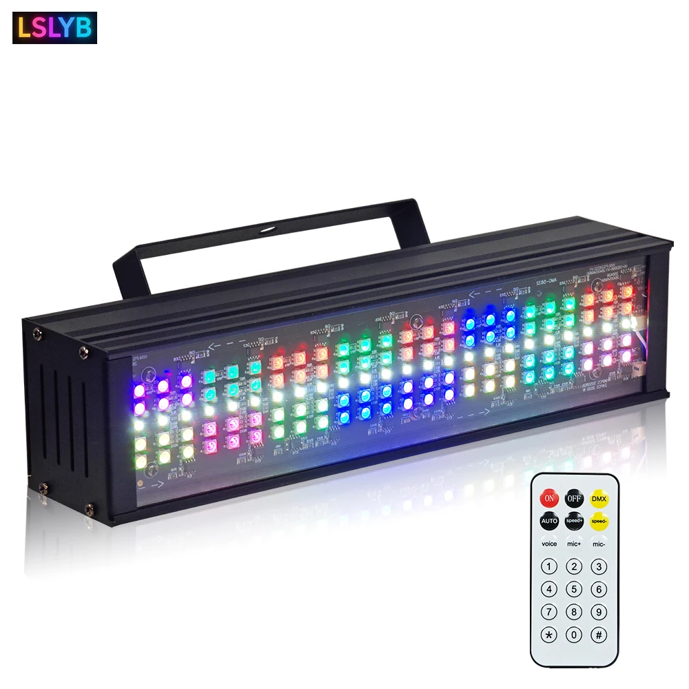 

60w RGB+W Full Color Strobe Light With Remote Control Stage Flash Lamp DMX512 Bar Disco Party Effect Lighting