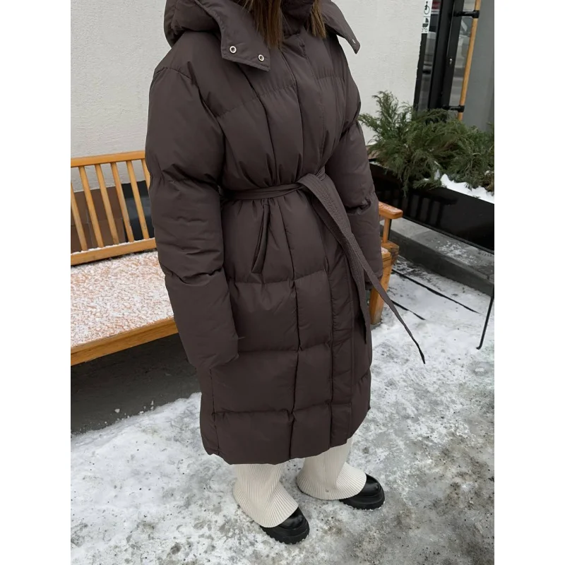 سترة منتفخة طويلة للتخسيس غير رسمية لعام 2025، سترة قطنية دافئة سميكة مقاومة للرياح للنساء #5