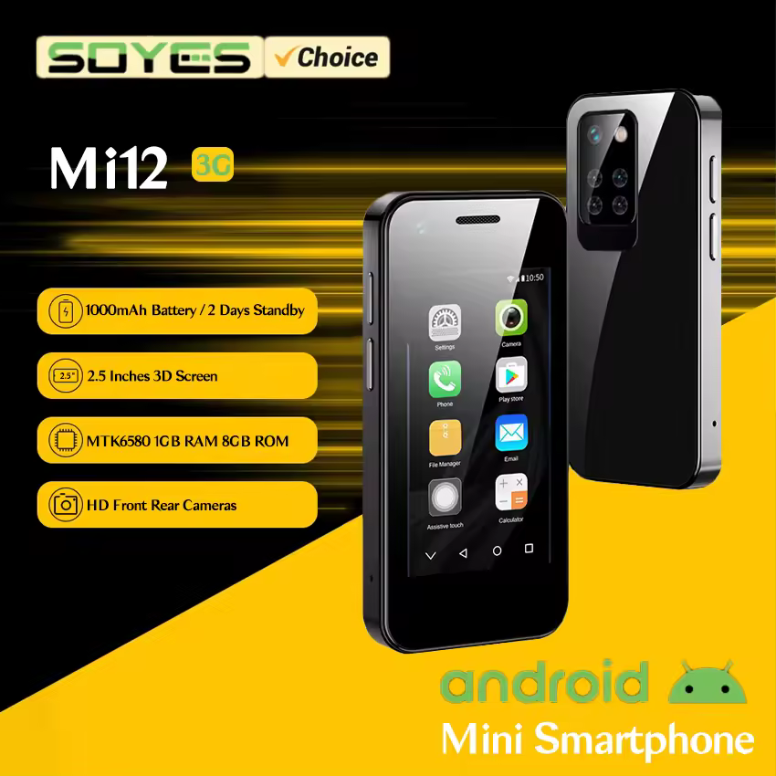 SOYES Mi12 2.5 אינץ אנדרואיד טלפון סלולרי 3G WCDMA Dual SIM TF כרטיס חריץ 5MP מצלמה Google לשחק חנות מיני חמוד Smartphone