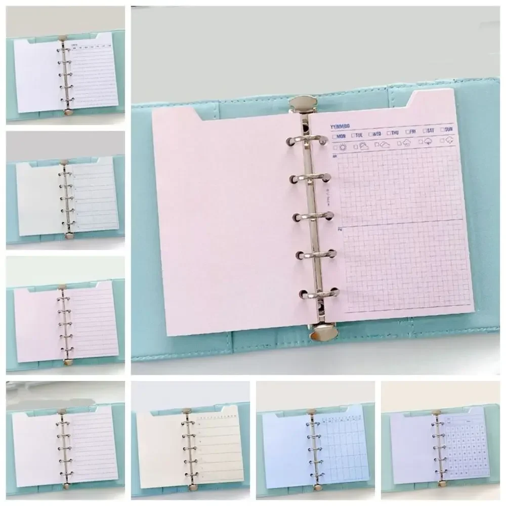 30 fogli di carta di ricarica per notebook a fogli mobili, indice di carta, pagine interne, raccoglitore di ricarica interno M5 a 5 fori, pagine di carta, elenco delle cose da fare, griglia di linea