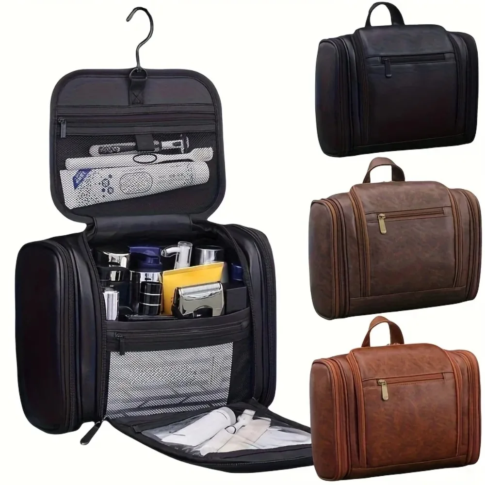 New Large-capacity Waterproof Toiletry Storage Bag with Hook, Portable Cosmetic Bag, Wet and Dry SeparationTravel Toiletry Bag
