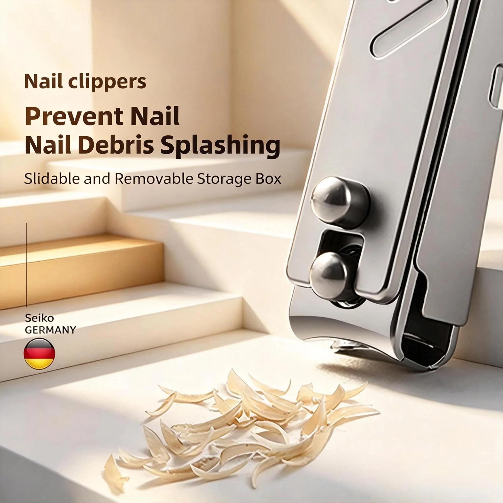1/4Pcs Stainless Steel Nail Clipper Set Premium Manicure Pedicure Kit with Kraft Gift Box Sharp Nail Cutter & Nail File for Gift