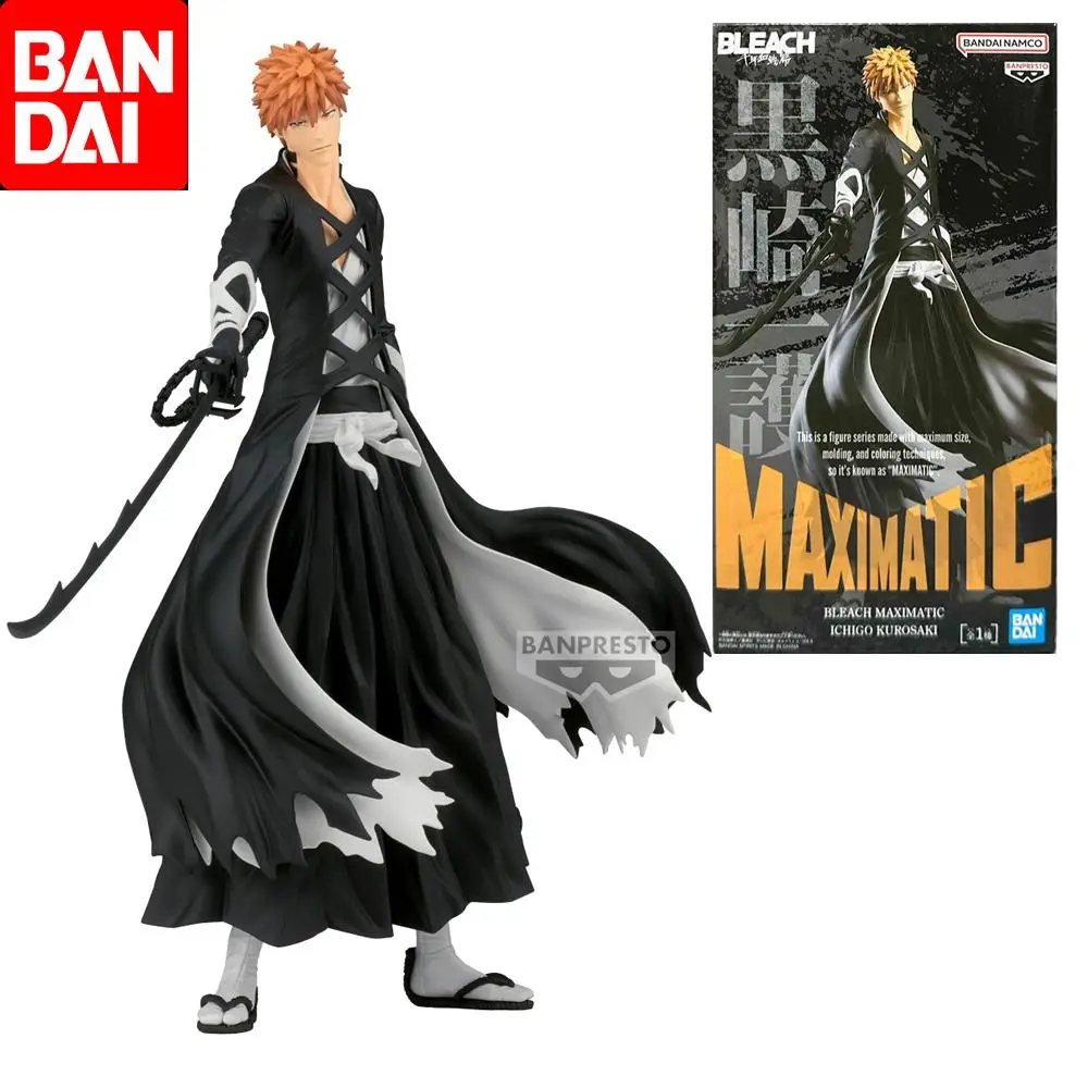 Bandai Original Bleach Maximatic Kurosaki Ichigo Anime Action Figure Toys for Boys Girls Kids Children Birthday Gifts Model
