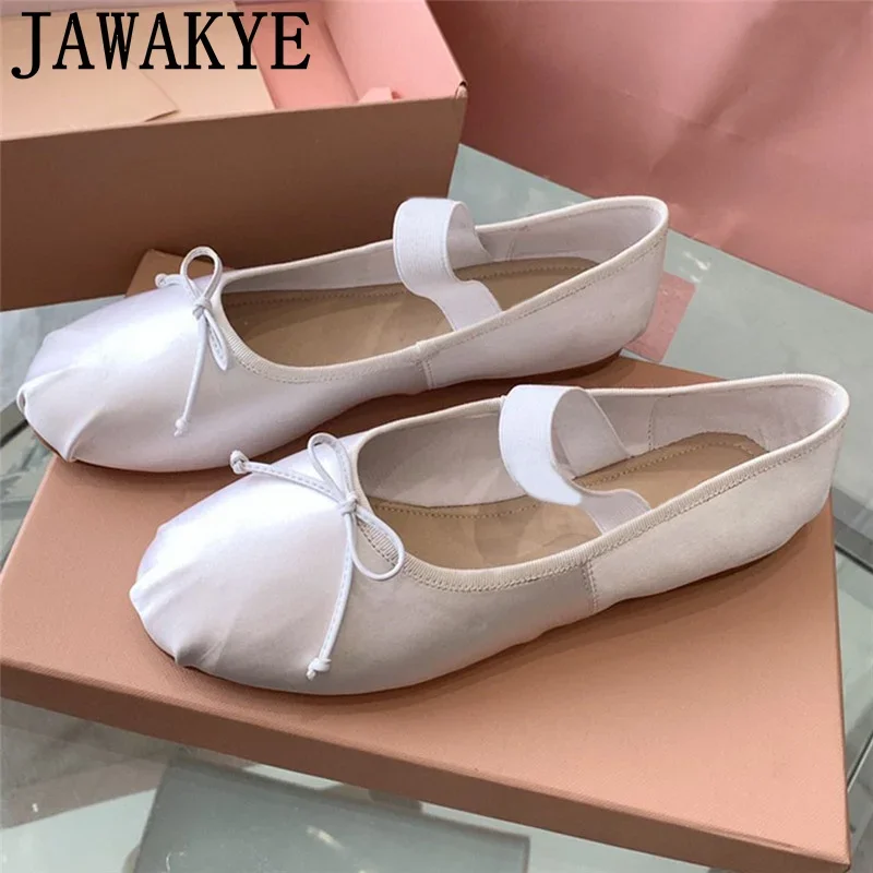 Spring Silk Ballet Flat Shoes Women Round Toe Slip On Flat Shoes Ladies Casual Outwear Lazy Shoes Femininas Zapatillas Mujer