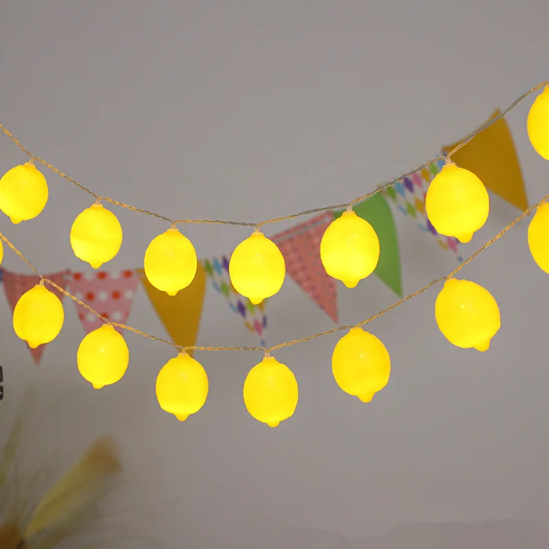 2025 Rome Decoration Lights Yellow Lemon Ball String Lights Indoor Party Decor Battery USB Powered Fairy Lights Curtains 917