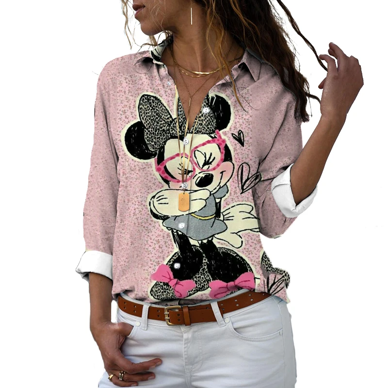 New Disney Brand Mickey and Minnie Anime 3D Printed Harajuku Style Cute Casual Top Beach Kawaii Clothes Cover Up Top Casual y2k