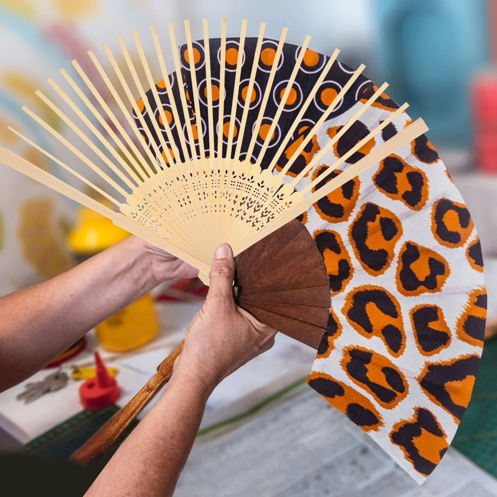 

Fan Making Frame Resistant Delicate Texture DIY Handcraft Fan Material Kit Folding Bamboo Frame for Home Decoration