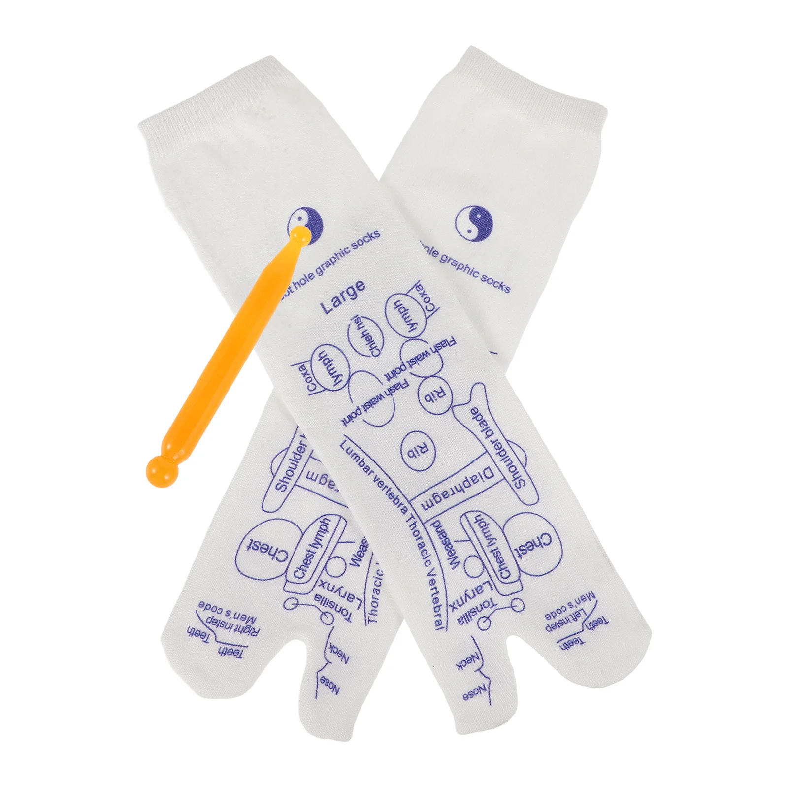 1 مجموعة جوارب تدليك القدم العلاج بالابر مرونة نقطة الوخز المطبوعة تصميم دائم الاستخدام المنزلي أدوات مساج الملحقات