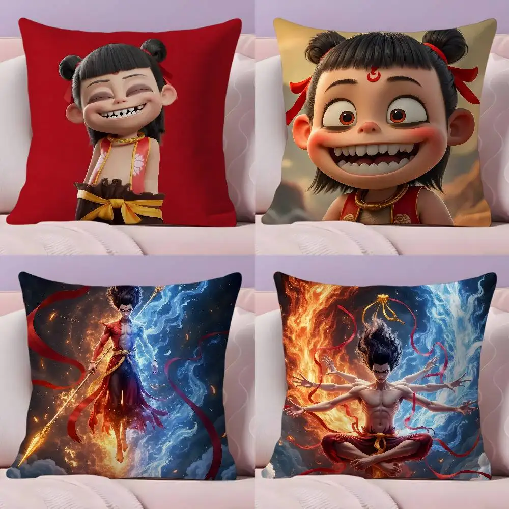 

Chinese Anim Nezha Pillow Case Pillowcase Ultra Soft Skin Friendly Fabric Cloud Like Comfort & Concealed Zipper