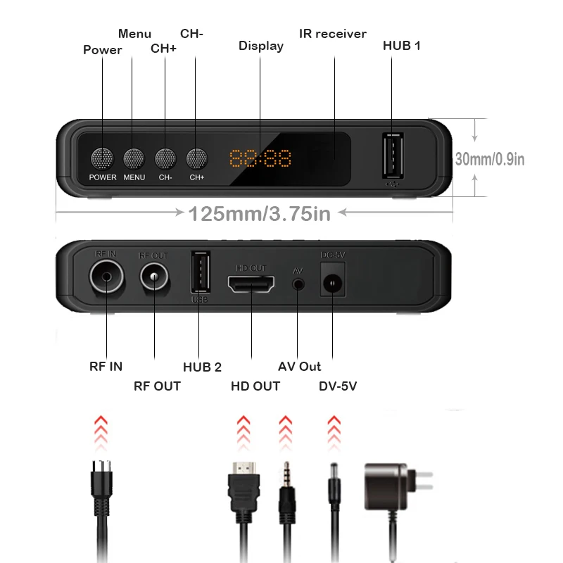 Dvb T2 Digital Tv Decoder Tv Tuner Dvb-T2 Dvb-C Cable Fm Radio Smart Wireless Tv Stick Tdt Hd Tv Receiver Spain Tv Box