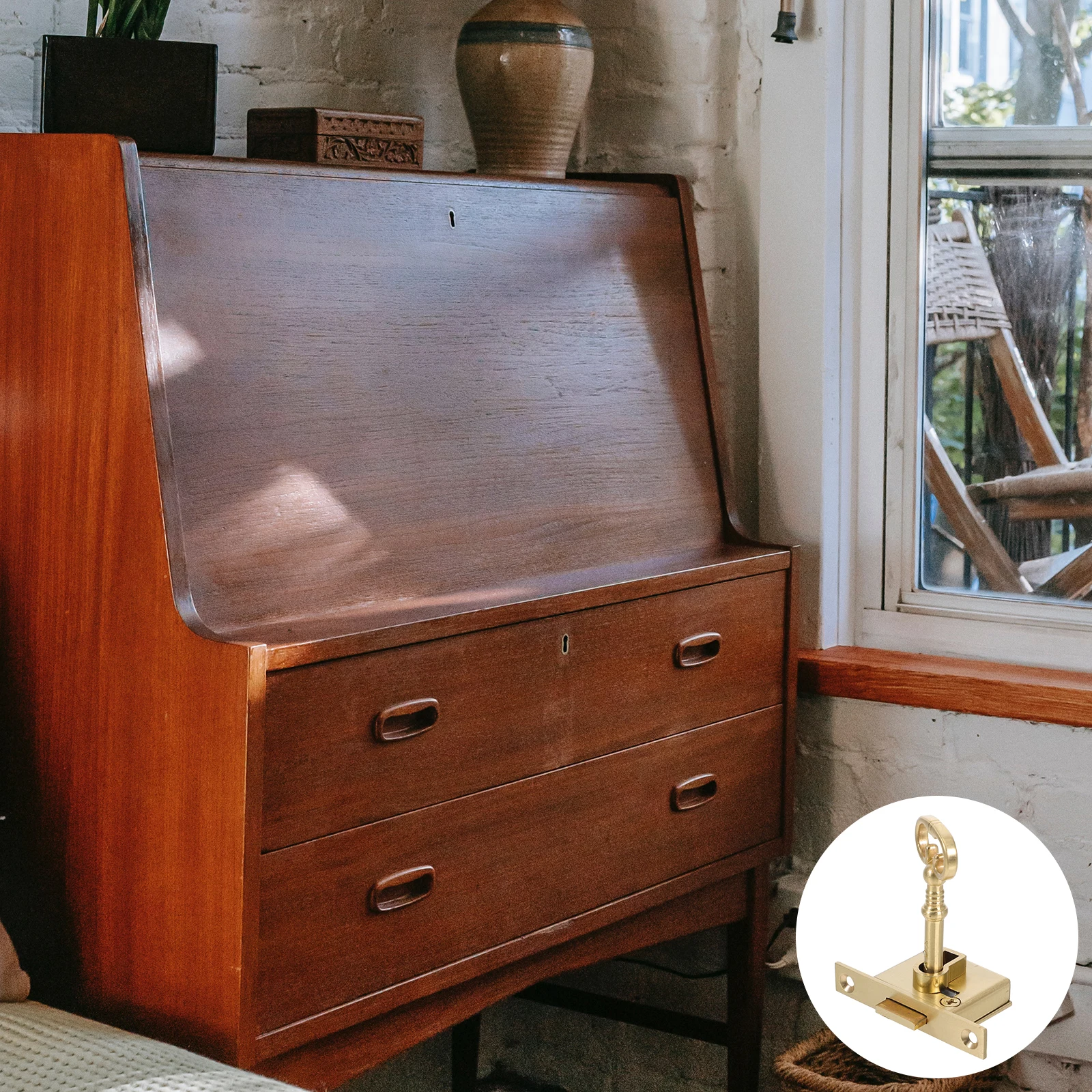 

1 Set Cabinet Door Lock Vintage Drawer For Furniture Cupboard Kitchen Cabinet Desk Drawer Locks Durable Security Hardware Locks